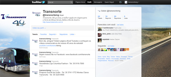 twitter transnorte, criação de logomarcas, sites e catálogos